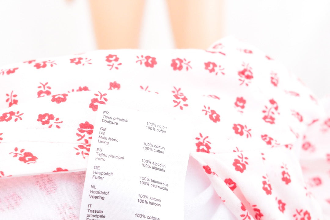 Robe Claudie Pierlot Refleurette blanc rouge coton 40 12
