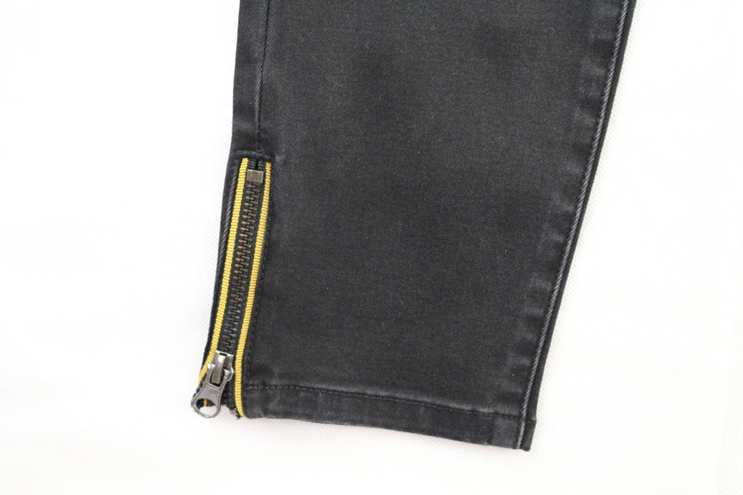 Jeans slim noir zippé coton stretch taille 36 neuf avec étiquette archive fashion 4
