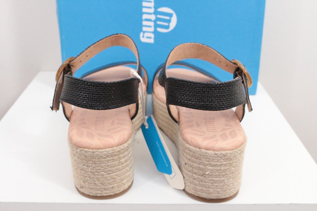 Sandales compensées Mtng noir cuir taille 40 neuves 7