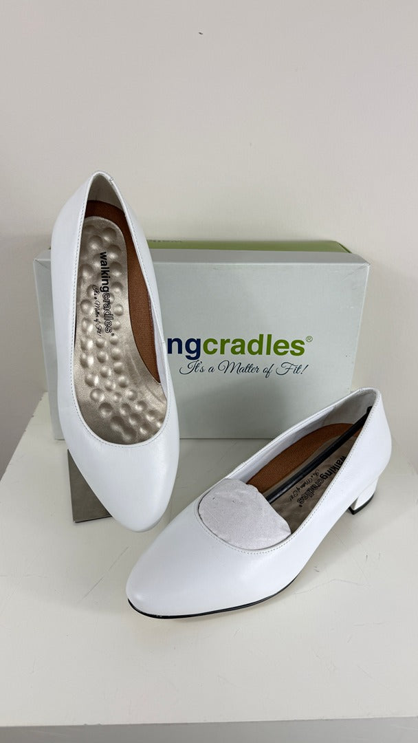 Escarpins cuir blanc Walking Cradles confortable talons 40 8