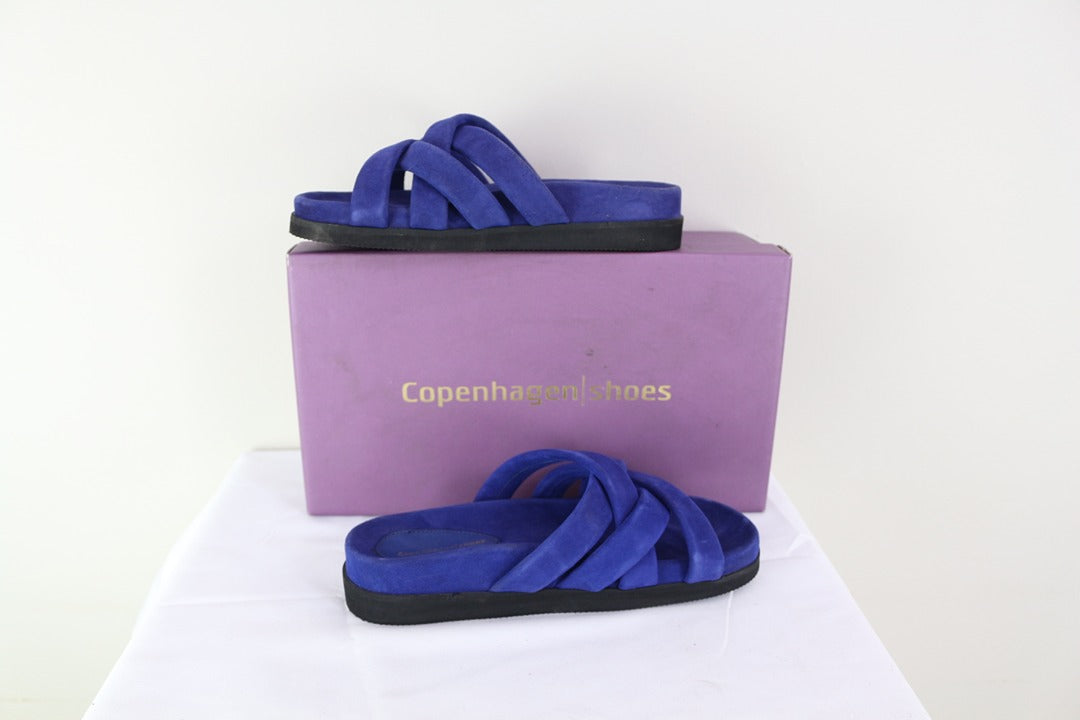 Sandales Copenhagen Shoes en daim bleu électrique taille 36 4