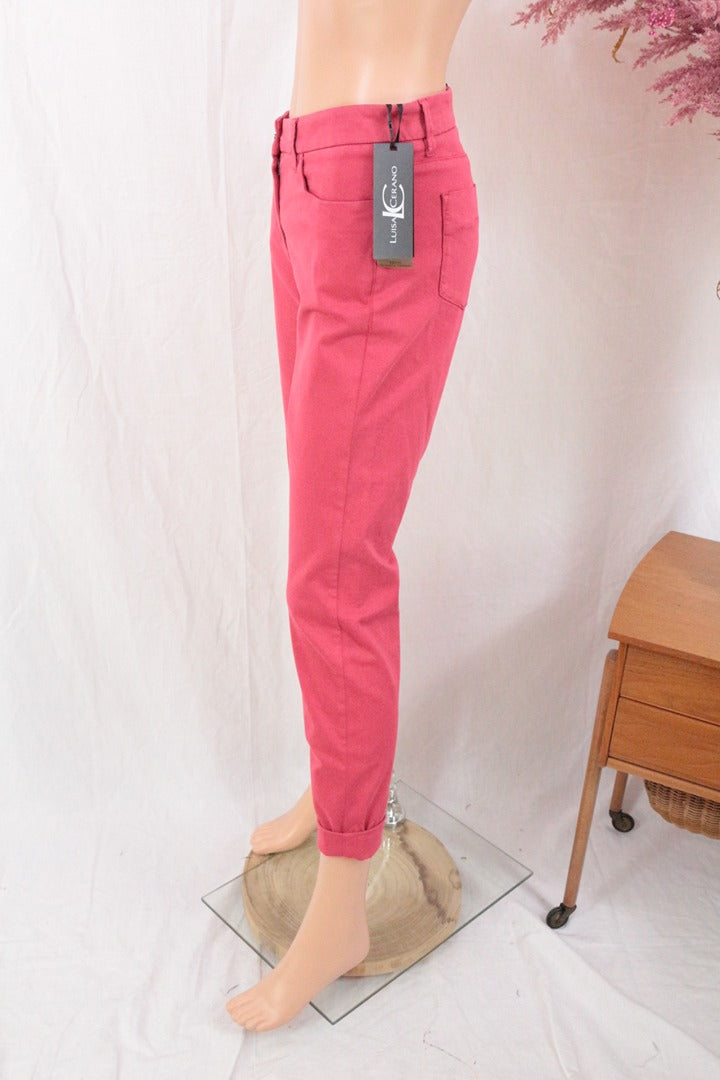 Pantalon skinny Luisa Cerano rose rouge fushia taille 38 - Neuf avec étiquette 9