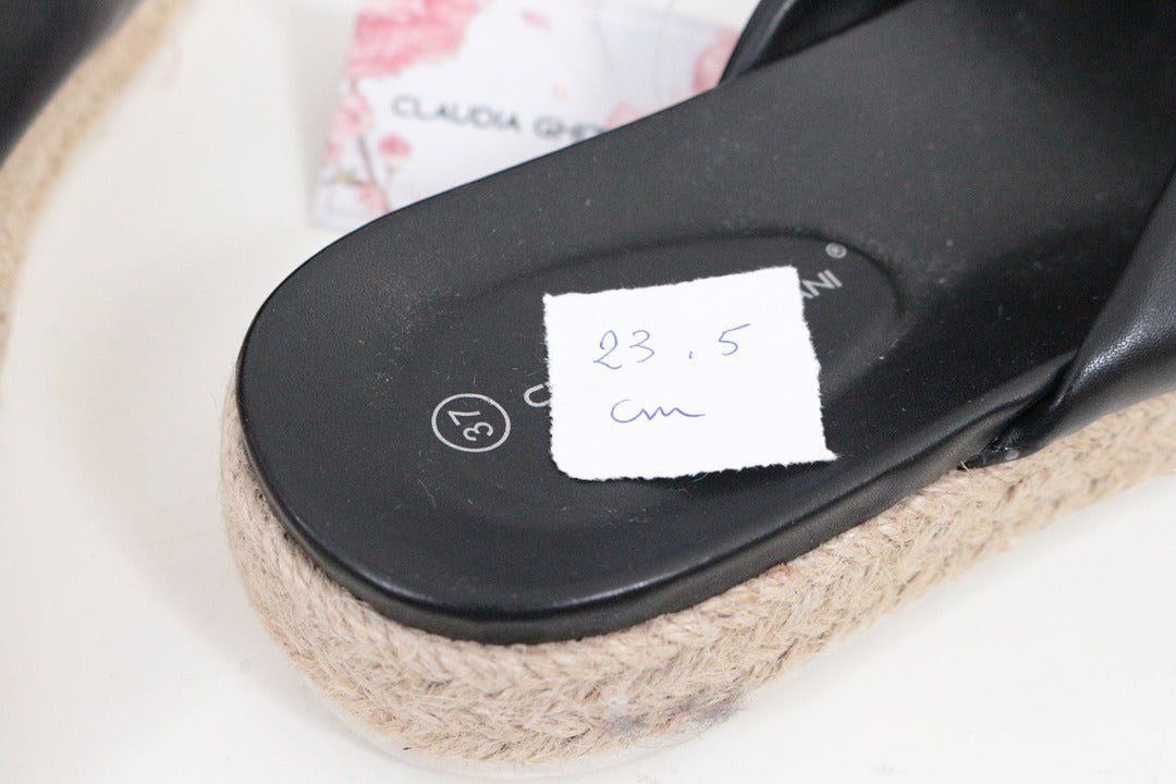 Mules plateforme Claudia Ghizzani simili cuir noir 37 9