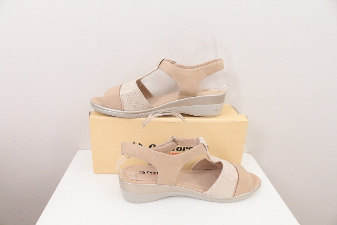 Sandales compensées Comforsoft beige crème taille 39 confort 7