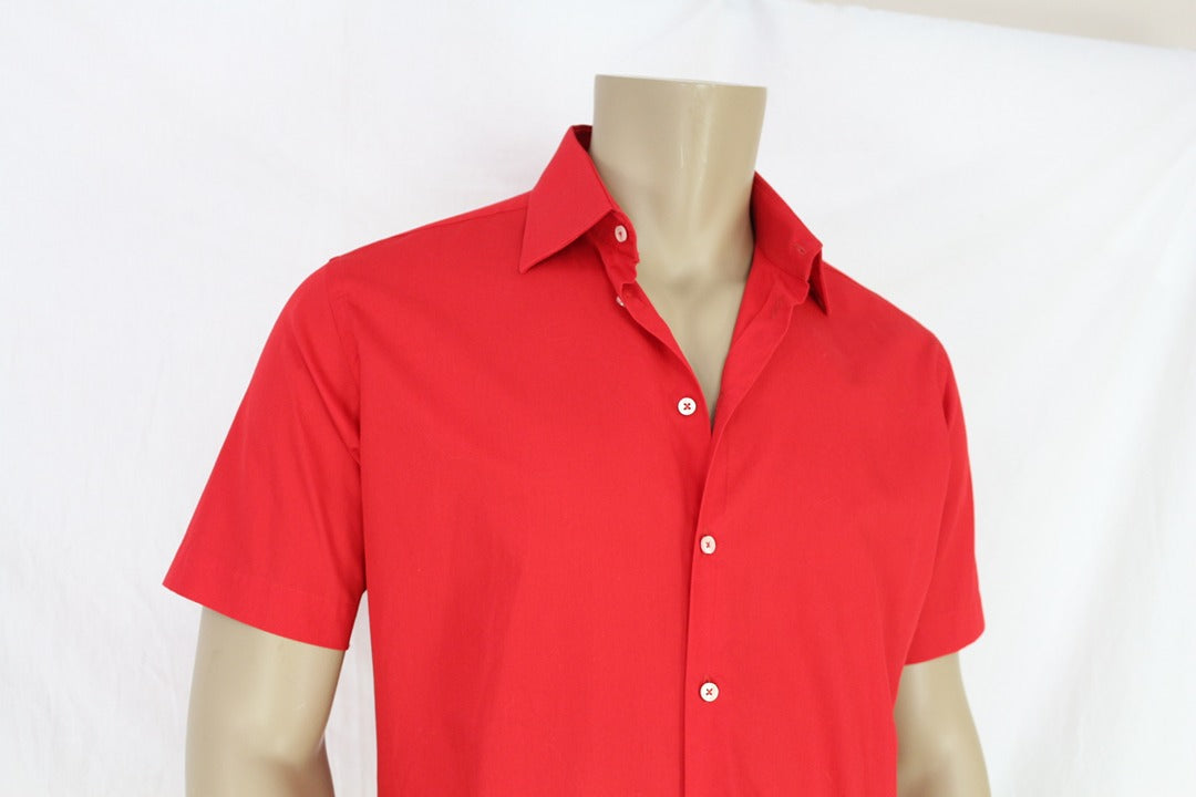 Chemise manches courtes Jake's coton rouge taille L