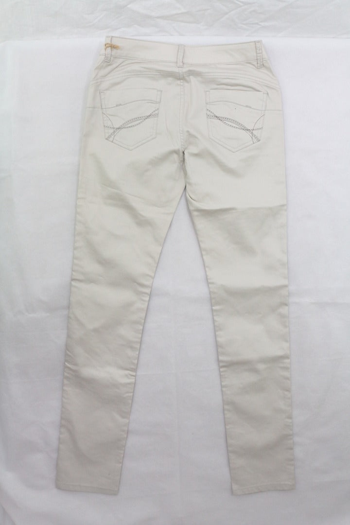 Pantalon slim beige femme taille 36 coton élasthanne 7