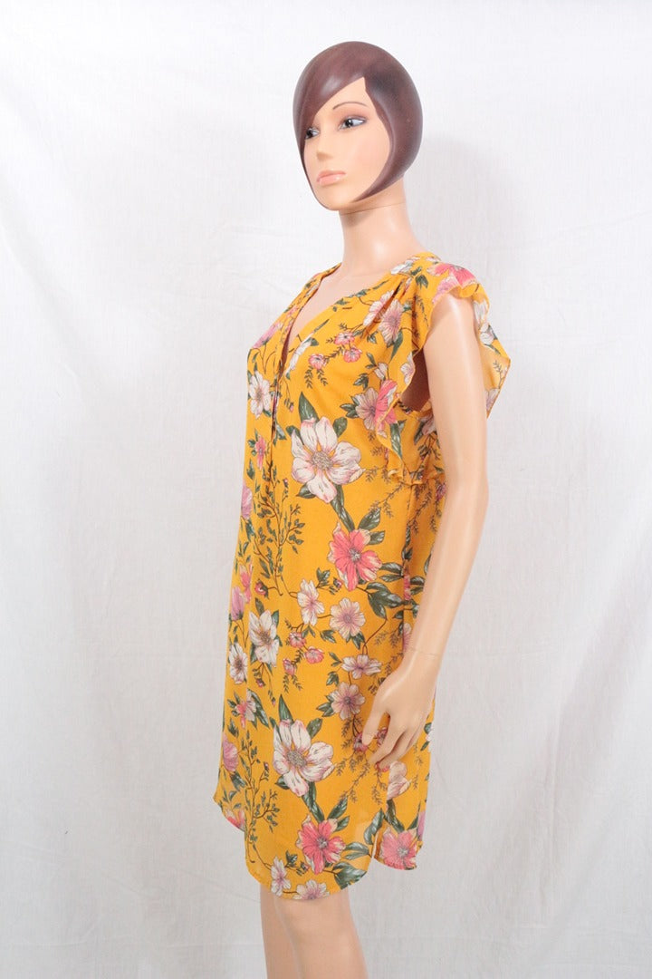 Robe courte Lola Liza jaune à fleurs T40 11