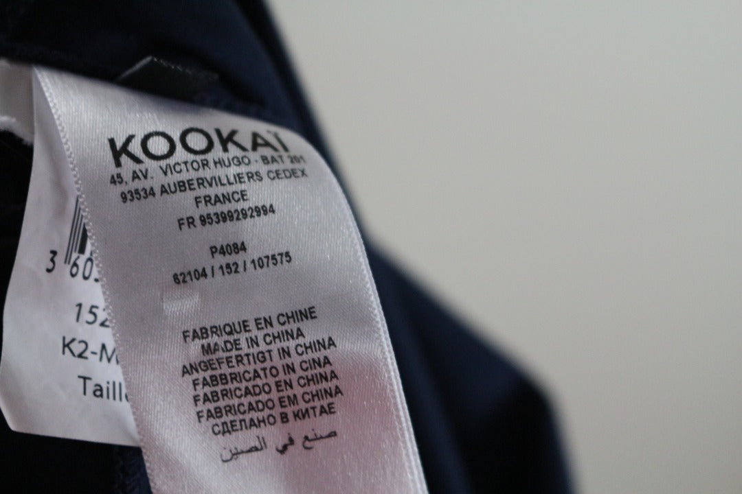 Robe droite Kookaï bleu marine manches ajourées mesh 34 8
