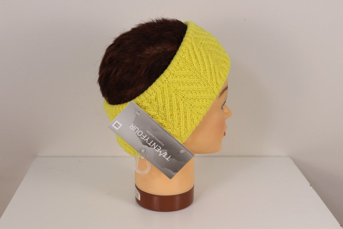 Bandeau Twentyfour jaune avec étiquette cartonnée d'origine, vue de profil – Frippin'Dealz
