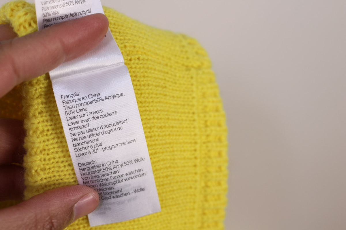 Étiquette de composition et d'entretien du bandeau Twentyfour jaune – Frippin'Dealz