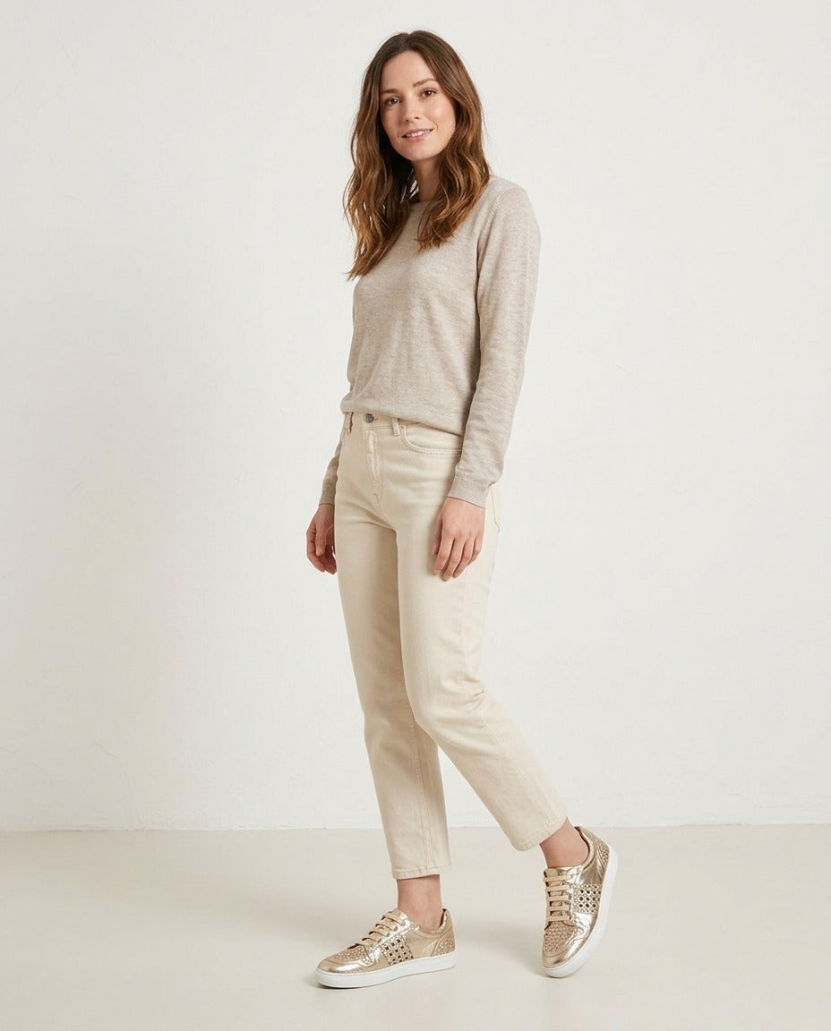 Paire de baskets basses Bocage dorées avec empiècements tressés sur support – Frippin'Dealz
