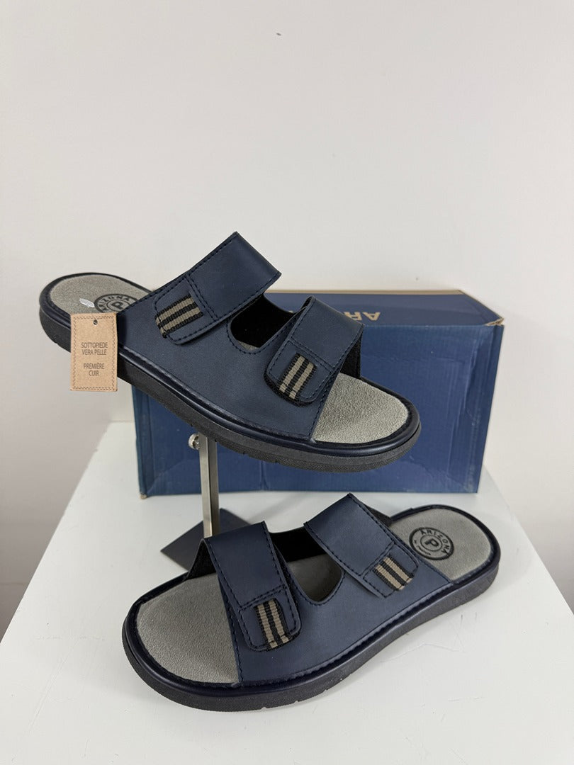 Mules en cuir bleu marine Arizona Patrizio Uzzi 41 2