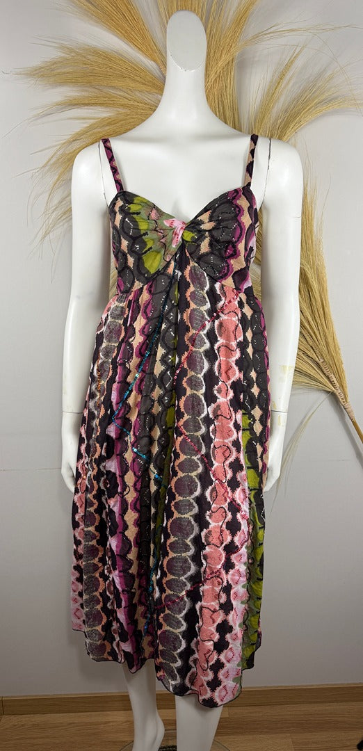 Robe longue Pucci & Cos multicolore bohème chic S/m 2