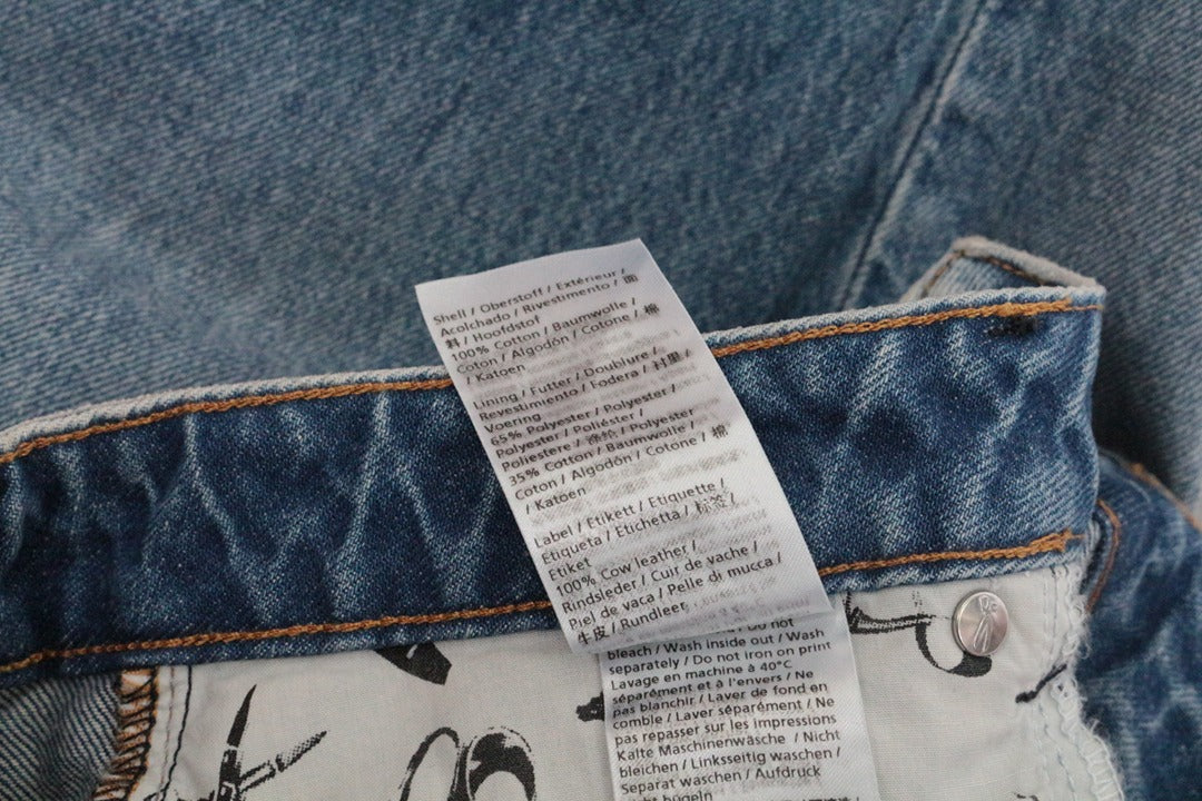 Jean Denham Heidi high rise straight fit bleu clair taille 30 Neuf avec étiquette vintage 90s 16