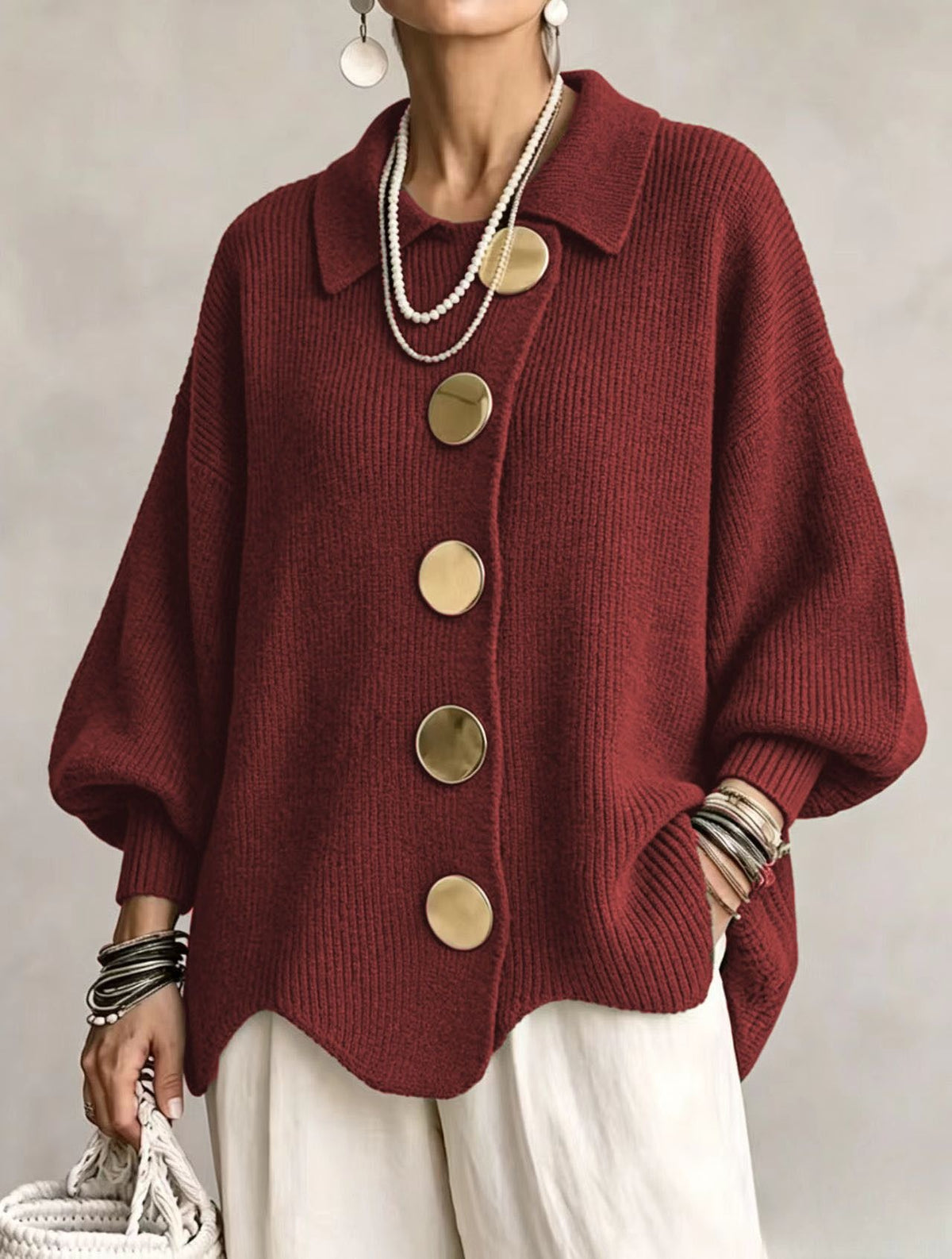 Gilet en maille boutonné col à revers – photo 9 – Frippin'Dealz