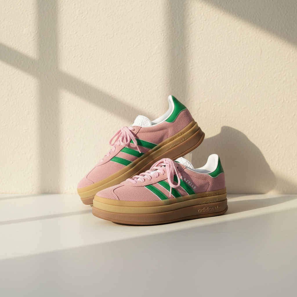 Adidas Gazelle en daim rose et vert 39.5