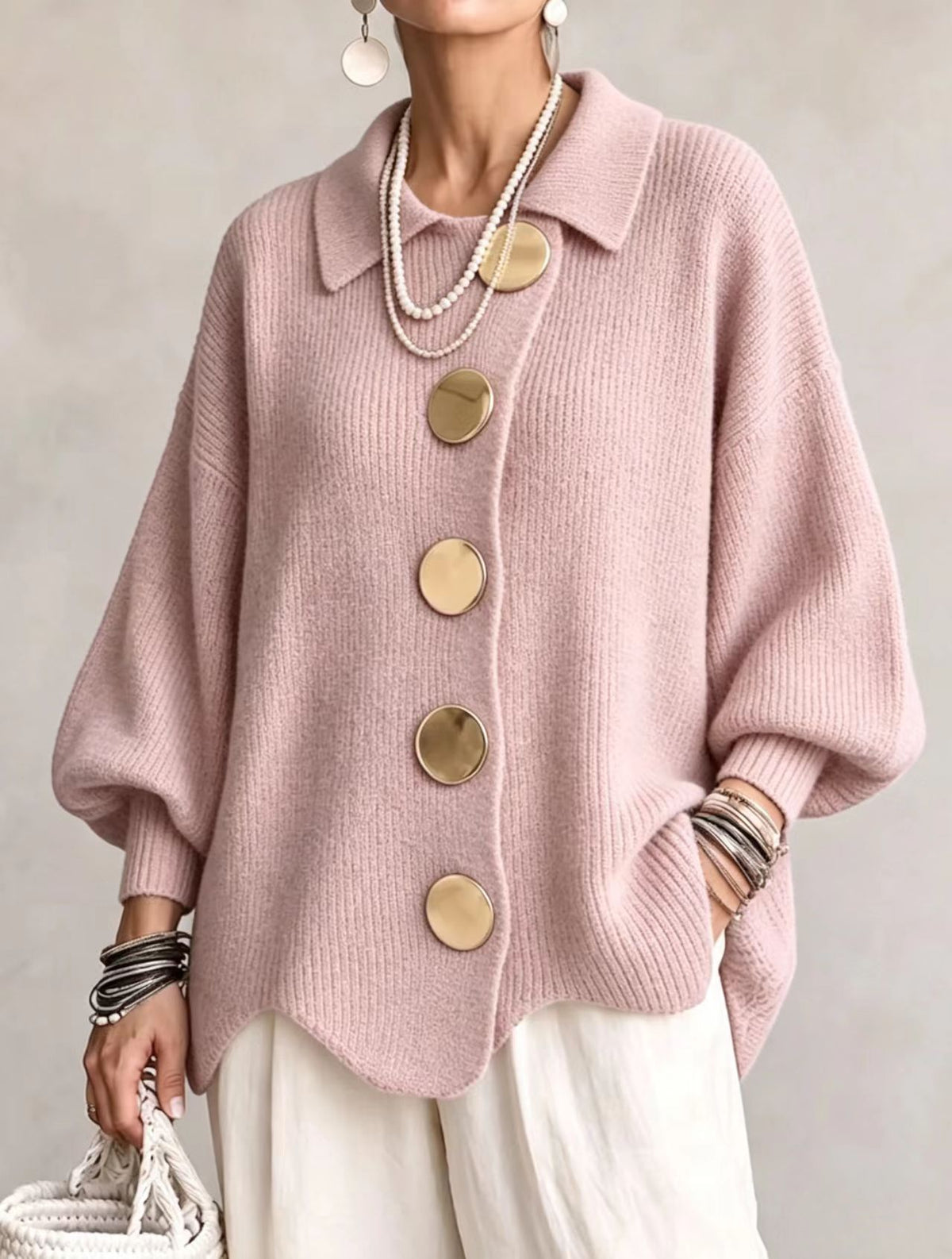 Gilet en maille boutonné col à revers – photo 7 – Frippin'Dealz
