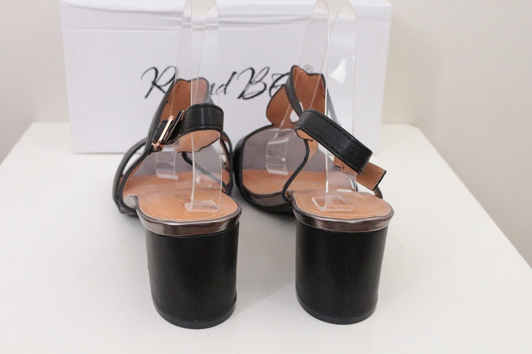 Sandales à talons noirs R and Be simili cuir T41 6