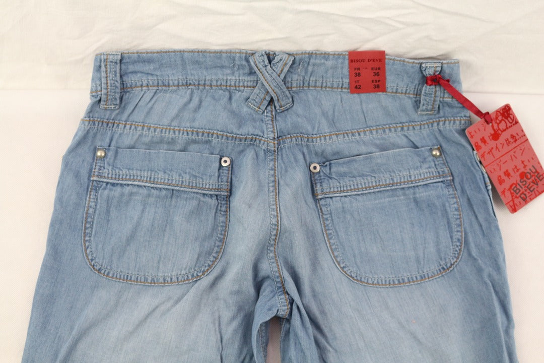 Jean évasé Bisou D'eve bleu clair viscose taille 38 neuf avec étiquette 6