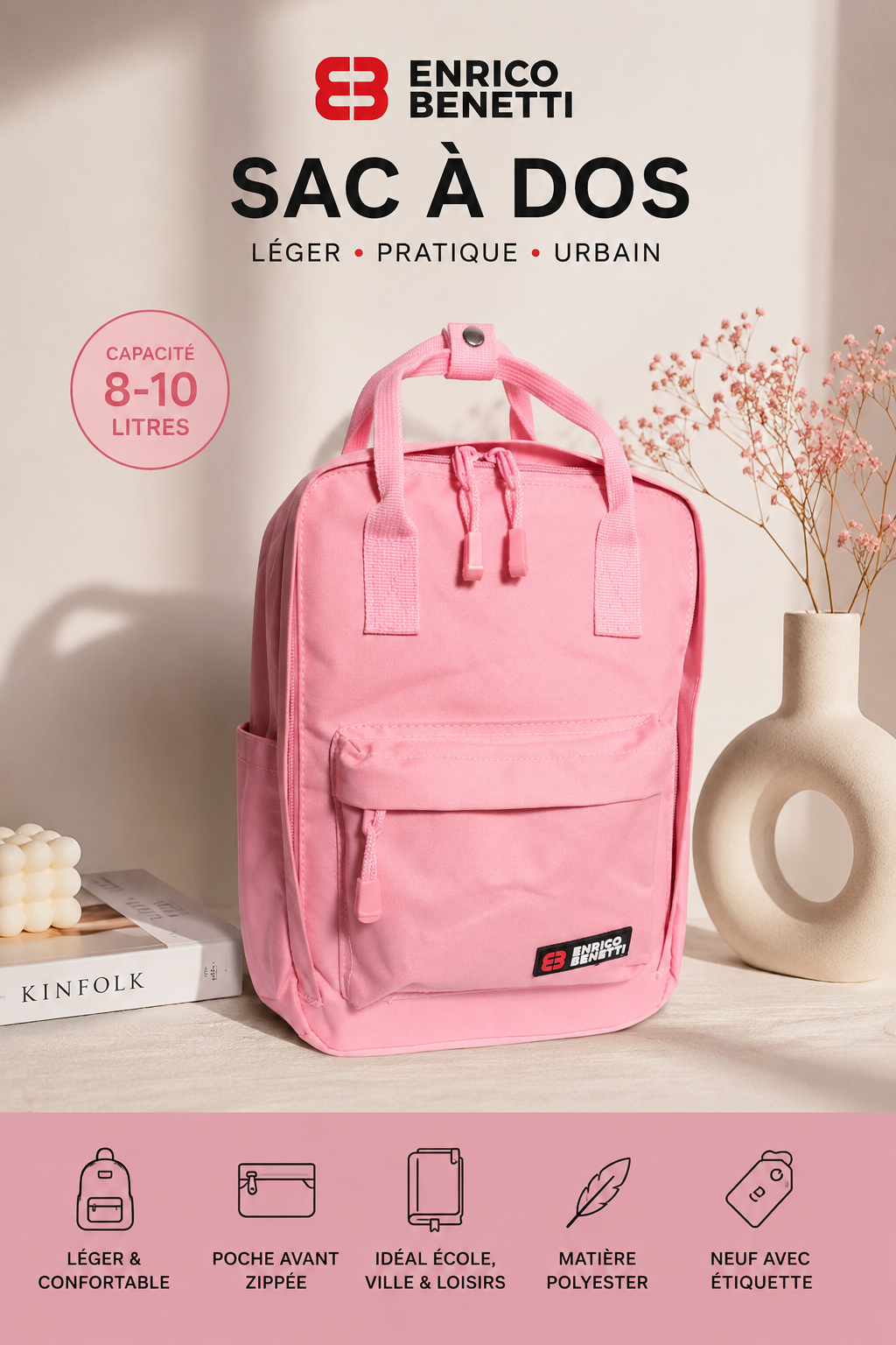 Enrico Benetti Sac à dos Polyester Rose