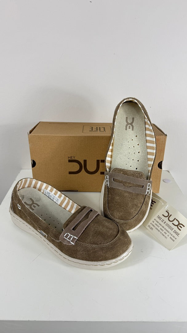 Mocassins Hey Dude en toile marron taille 38 neufs 1