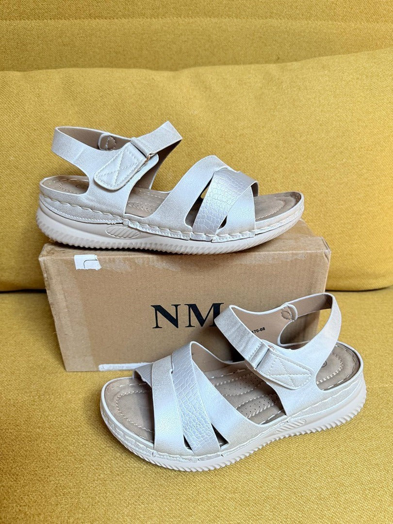 Sandales compensées femme Nm crème taille 37