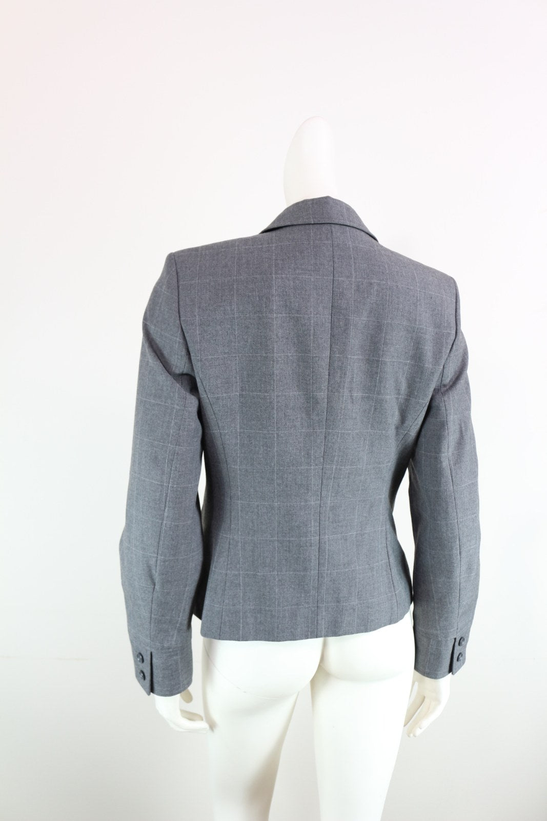 Dos du blazer Esprit gris à carreaux avec coutures cintrées – Frippin'Dealz