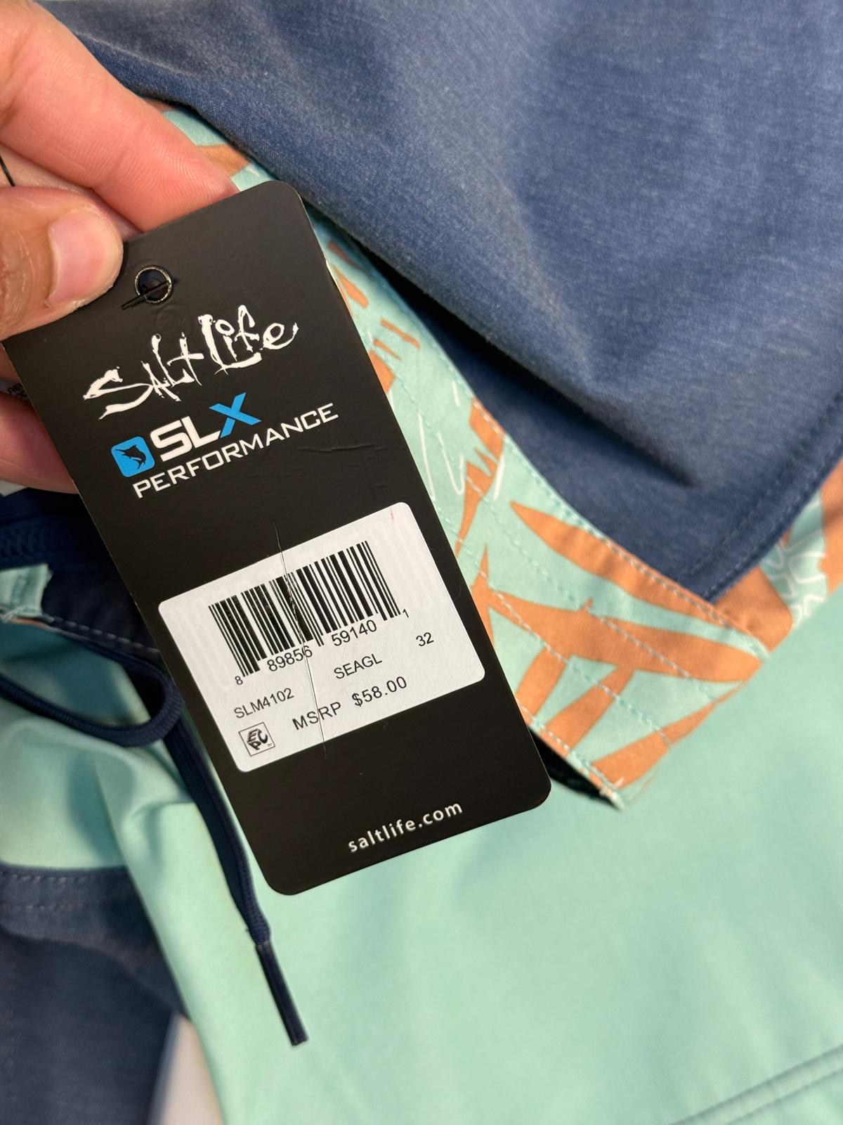 Étiquette de prix et code-barres du boardshort Salt Life neuf – Frippin'Dealz
