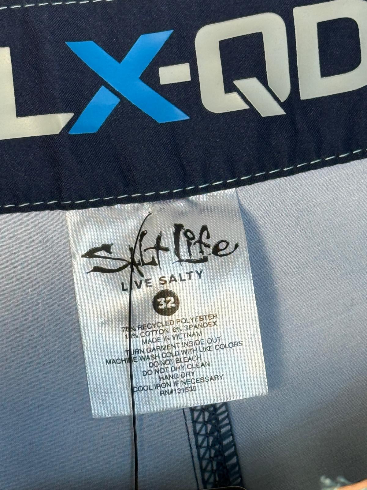 Étiquette de composition et de taille 32 du boardshort Salt Life – Frippin'Dealz