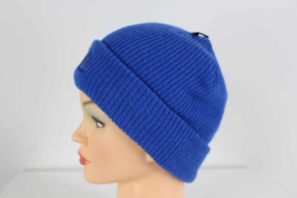 Bonnet bleu roi à revers, vue de profil gauche – Frippin'Dealz