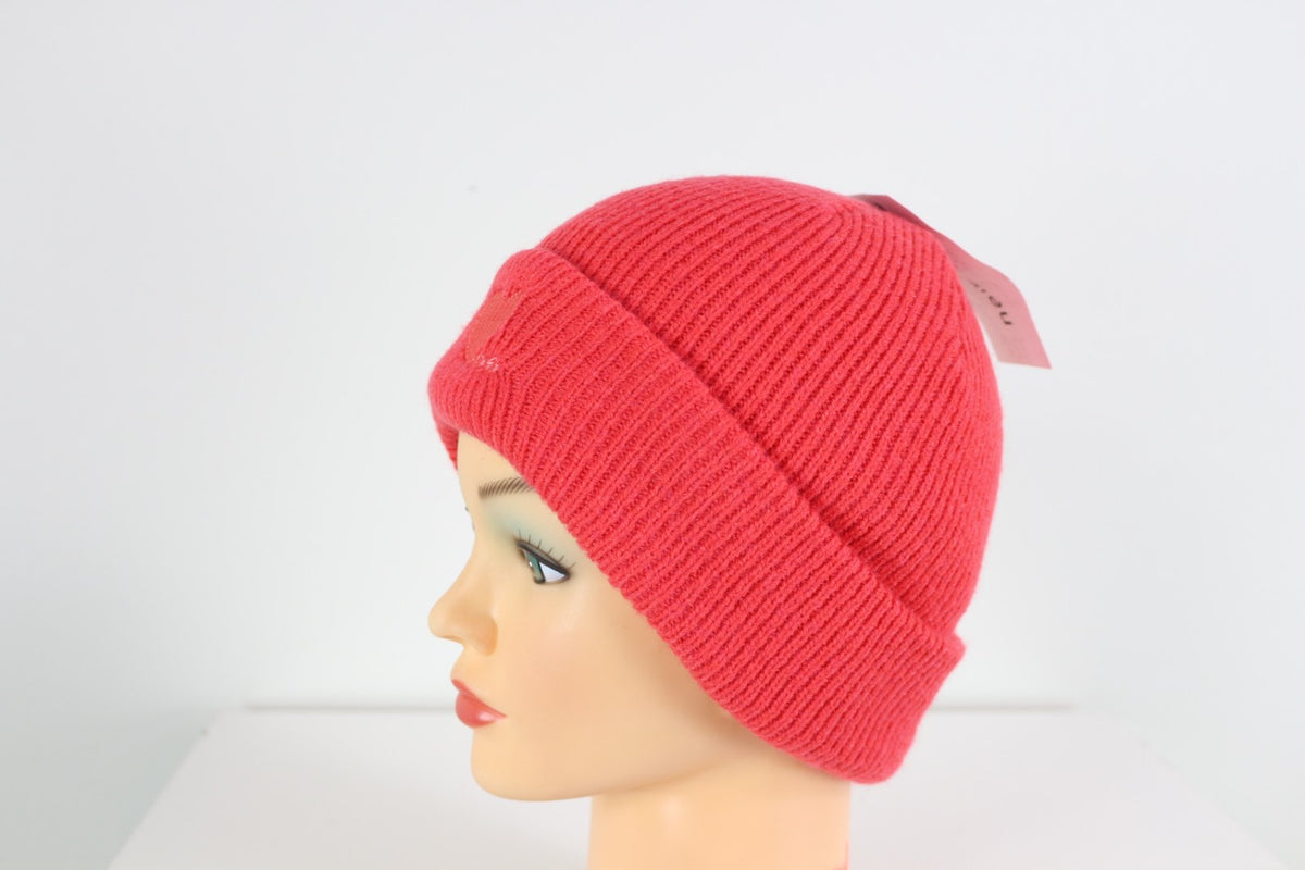 Bonnet Camaïeu corail à revers côtelé, vue de profil gauche – Frippin'Dealz
