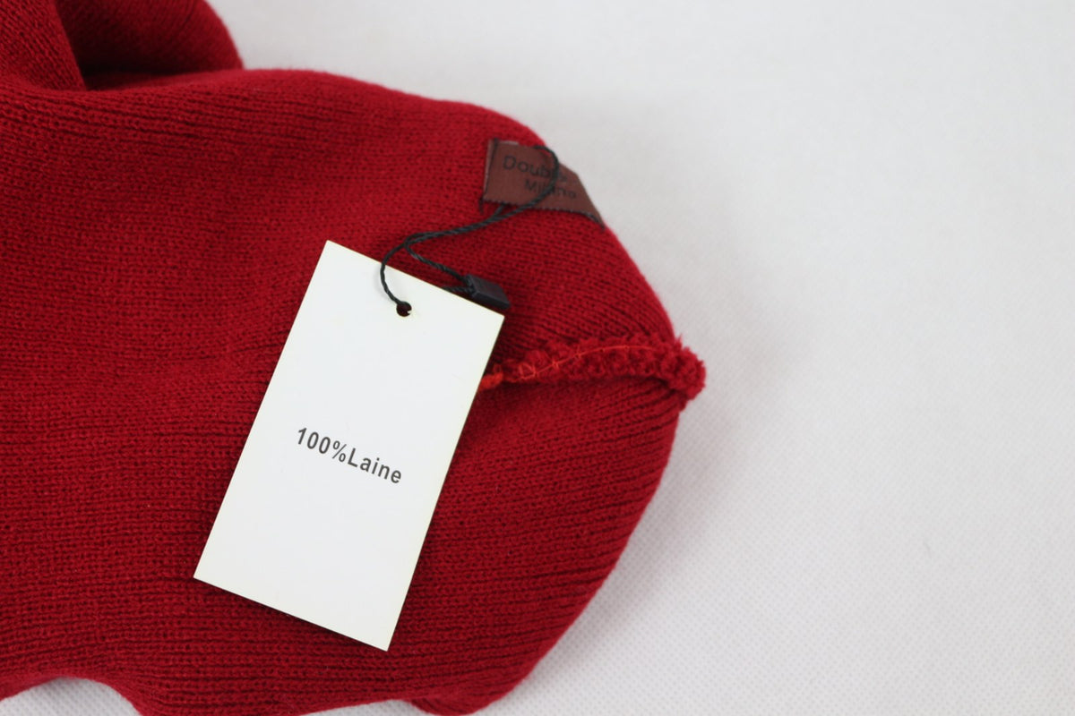 Étiquette 100 % laine du bonnet rouge bordeaux – Frippin'Dealz