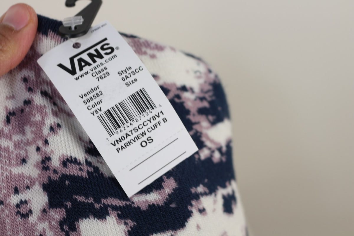 Étiquette produit Vans Parkview Cuff Beanie taille OS avec code-barres – Frippin'Dealz