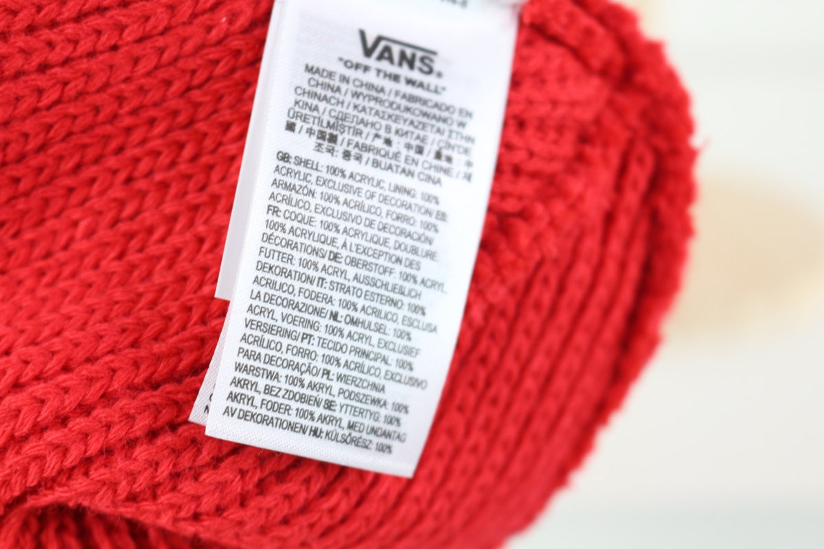 Étiquette de composition du bonnet Vans en 100 % acrylique – Frippin'Dealz