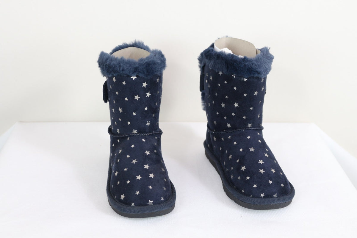 Bottes I Love Shoes marine à étoiles argentées vues de face – Frippin'Dealz