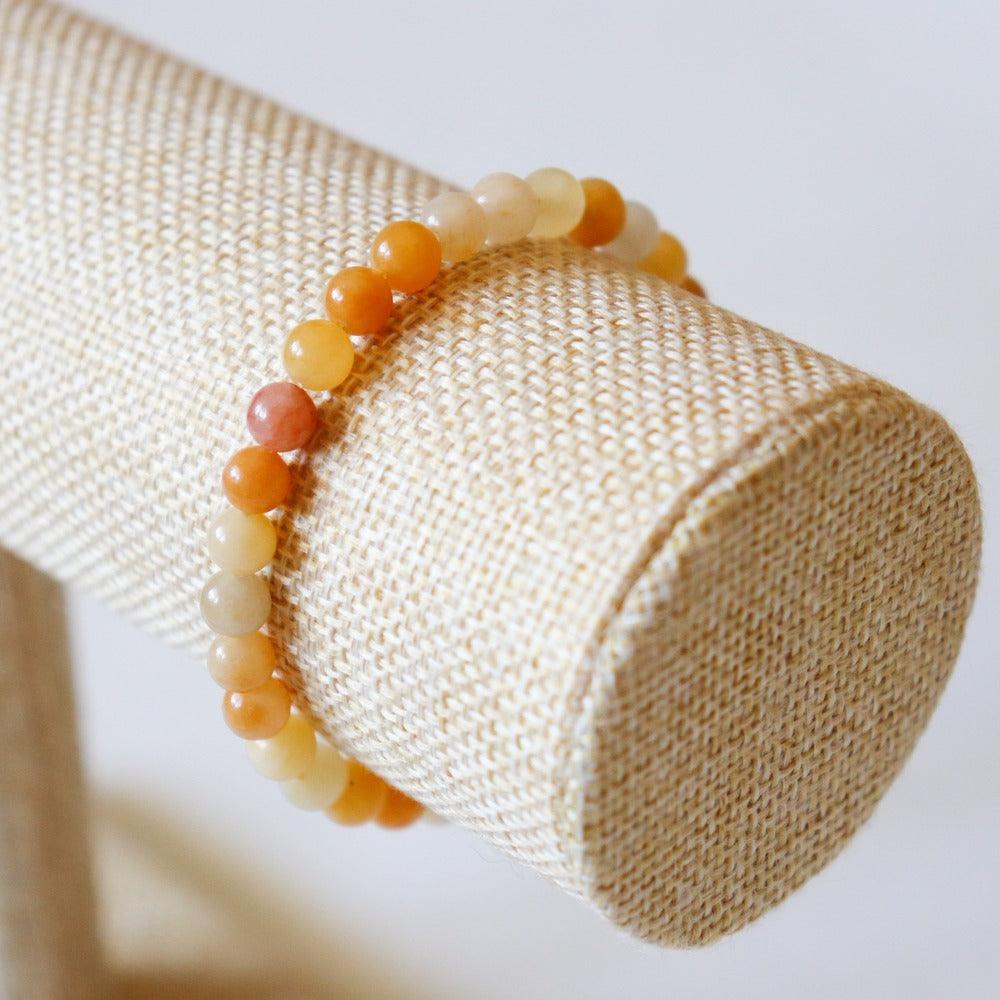 Bracelet Solstice et Minéraux en perles d'aventurine jaune naturelle – photo 3 – Frippin'Dealz