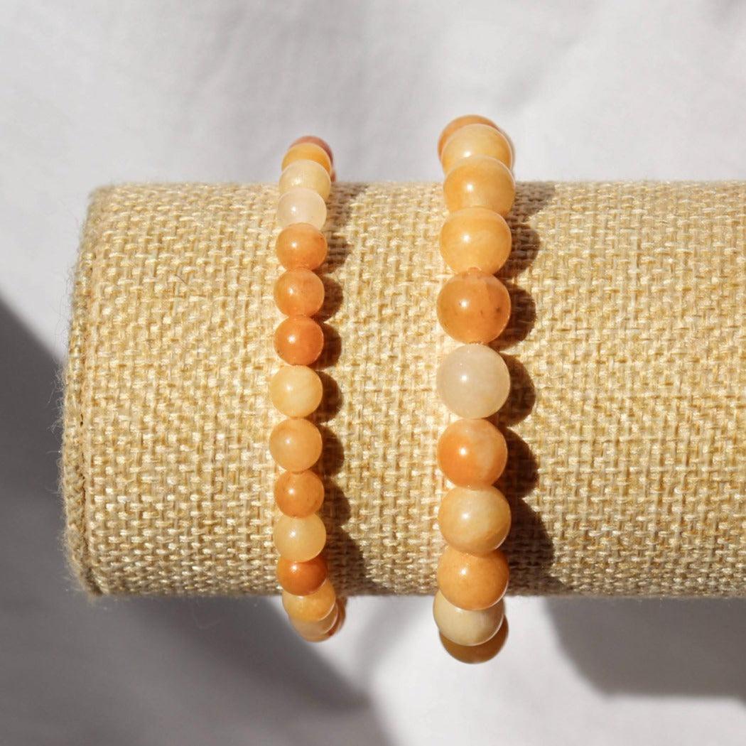 Bracelet Solstice et Minéraux en perles d'aventurine jaune naturelle – photo 2 – Frippin'Dealz