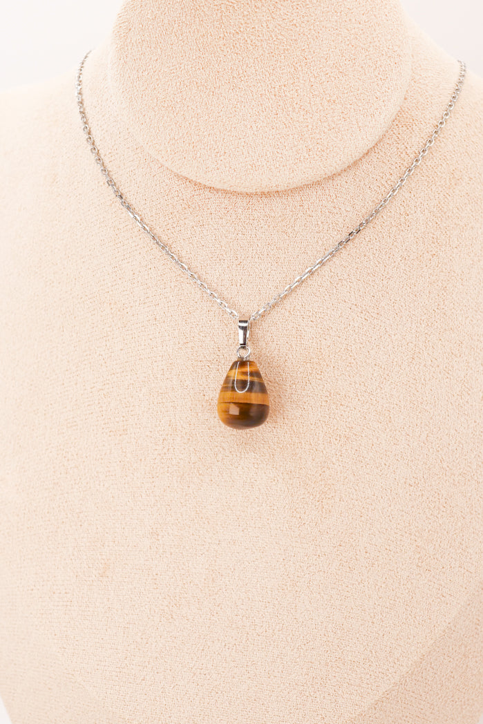 Pendentif goutte en œil-de-tigre Solstice et Minéraux – photo 2 – Frippin'Dealz