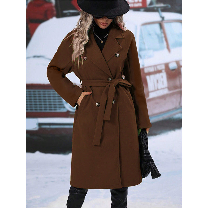 Trench long croisé ceinturé – photo 6 – Frippin'Dealz