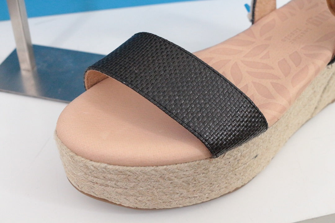 Sandales compensées Mtng noir cuir taille 40 neuves 3