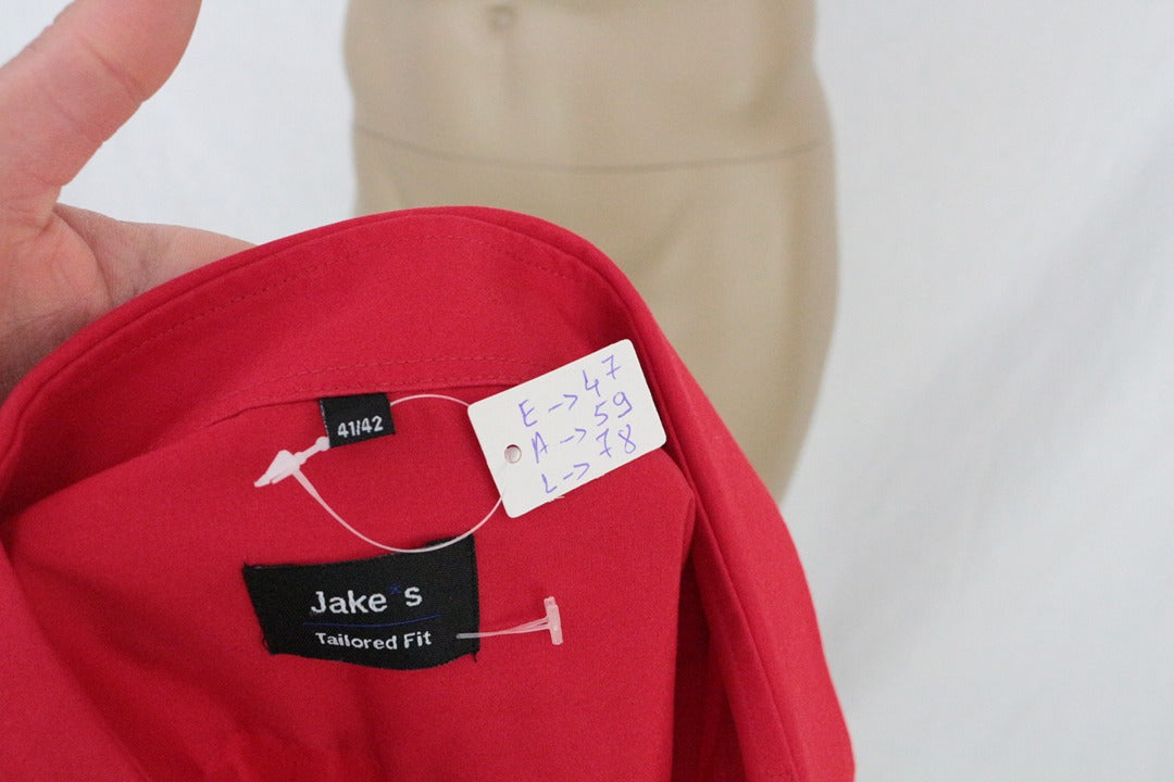 Chemise manches courtes Jake's coton rouge taille L 5