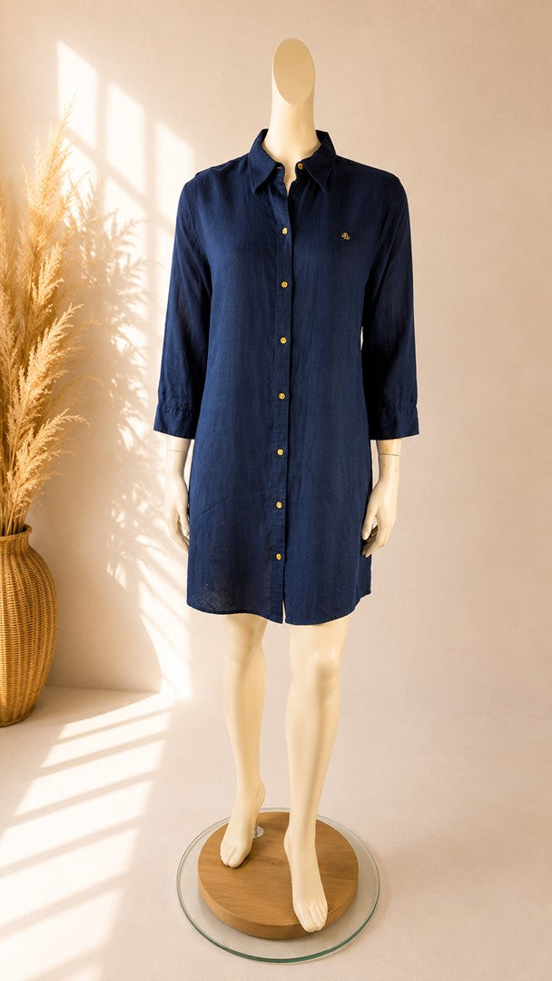 Chemise longue Lauren Ralph Lauren lin bleu marine L old money