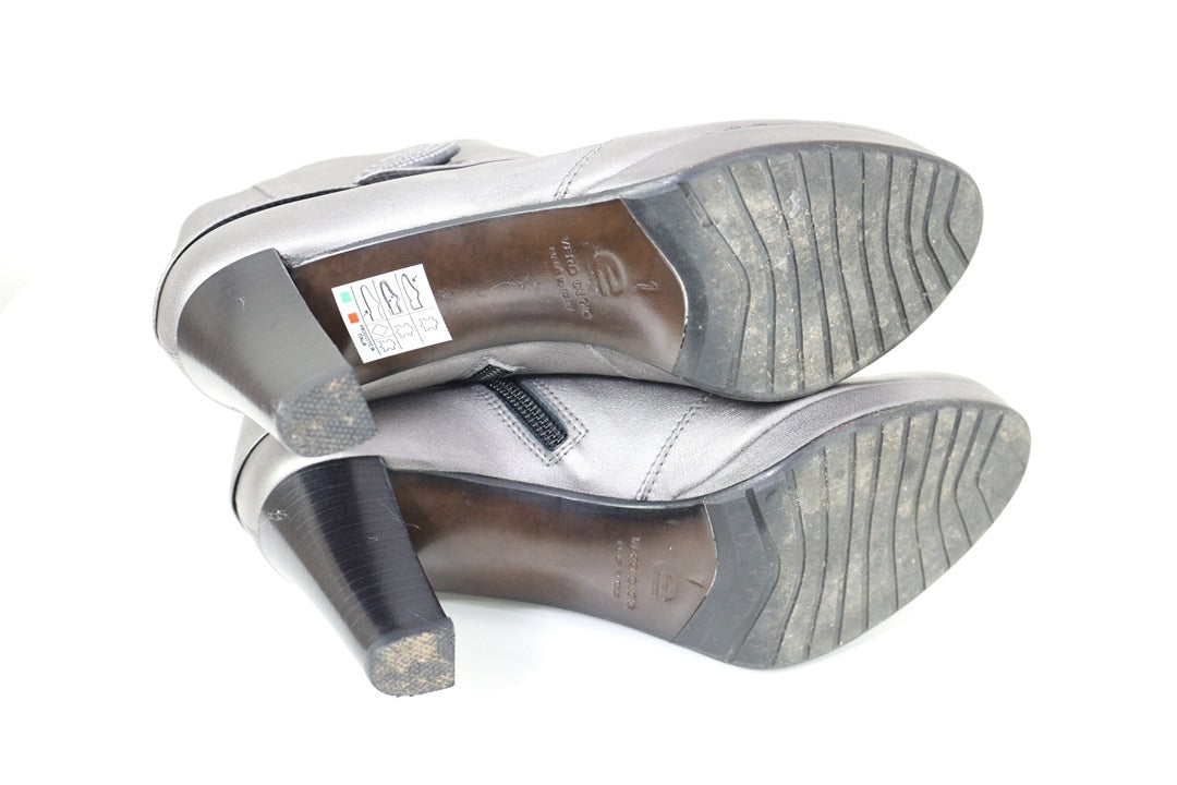Bottines Elata Cuir Gris T37 Vintage 90s 8