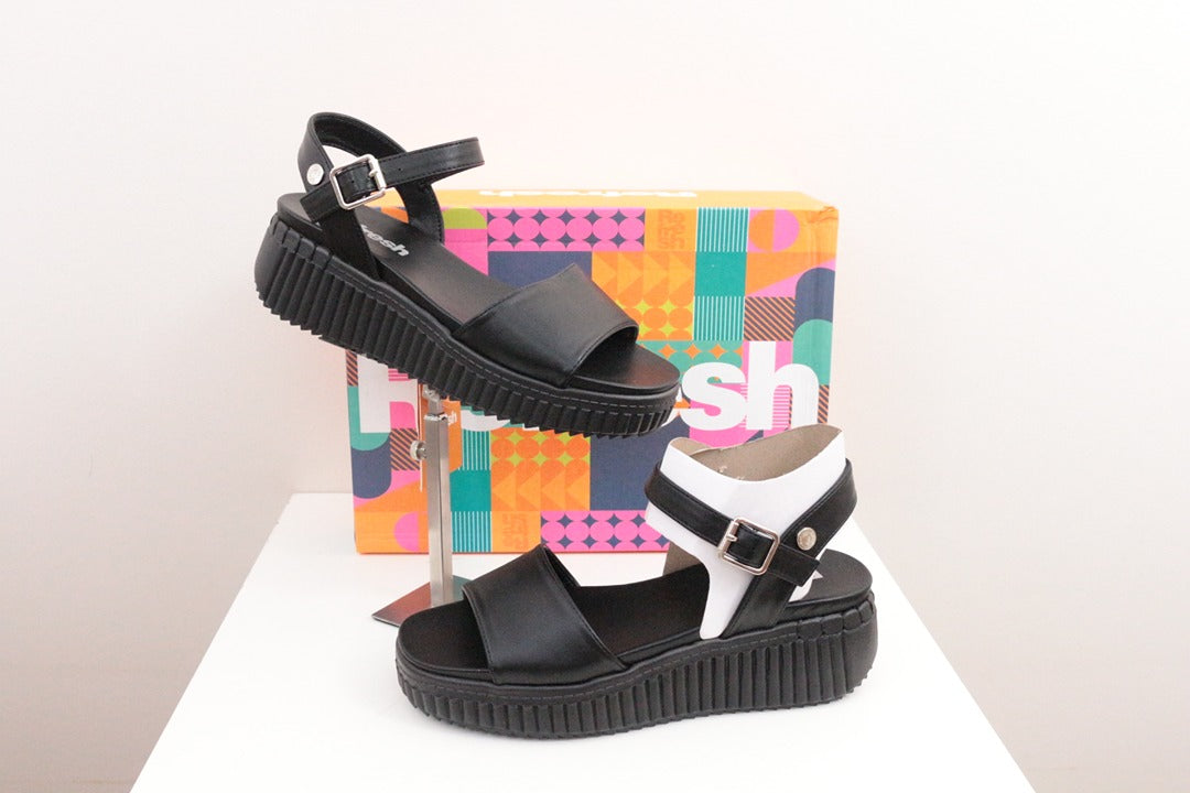 Sandales compensées Refresh simili cuir noir taille 36 1