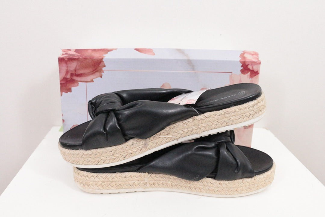 Mules plateforme Claudia Ghizzani simili cuir noir 37 7