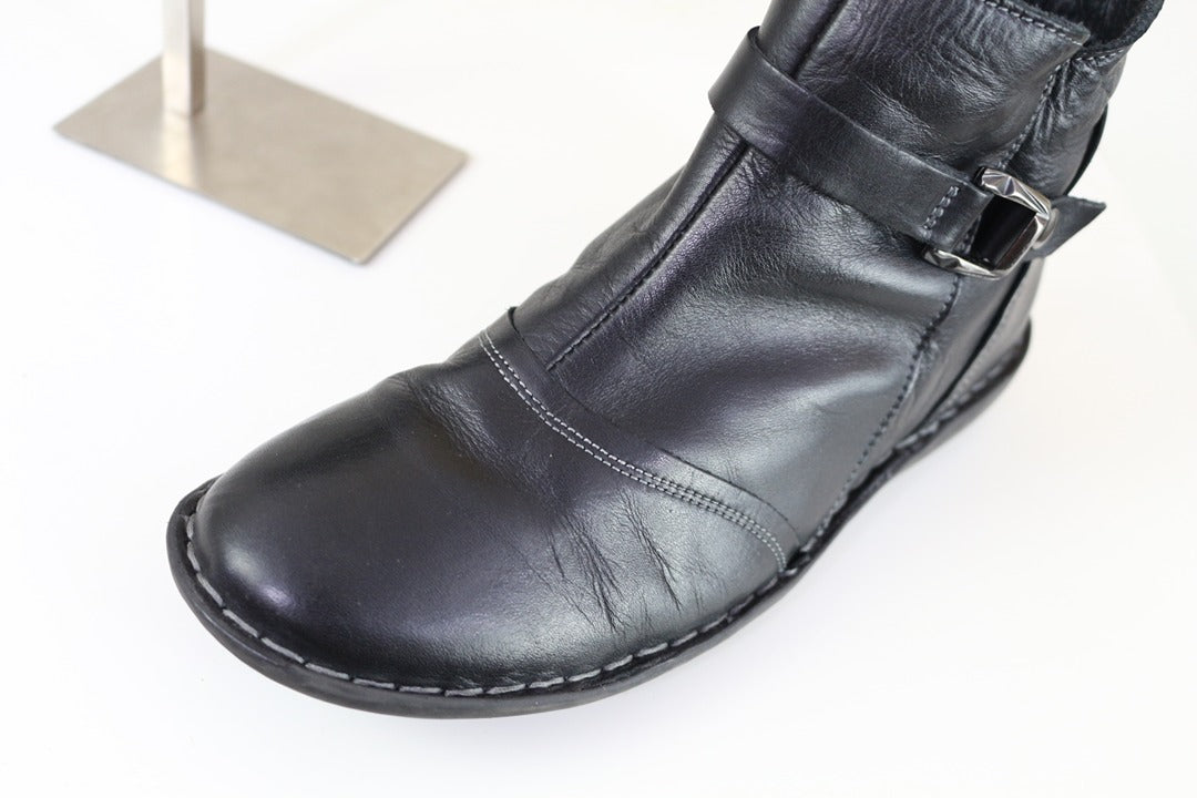 Boots femme noir cuir boucles taille 38 style casual chic 5