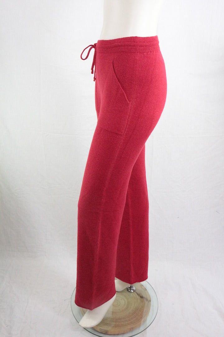 Pantalon Large Made In Italy Rouge M Old Money 7