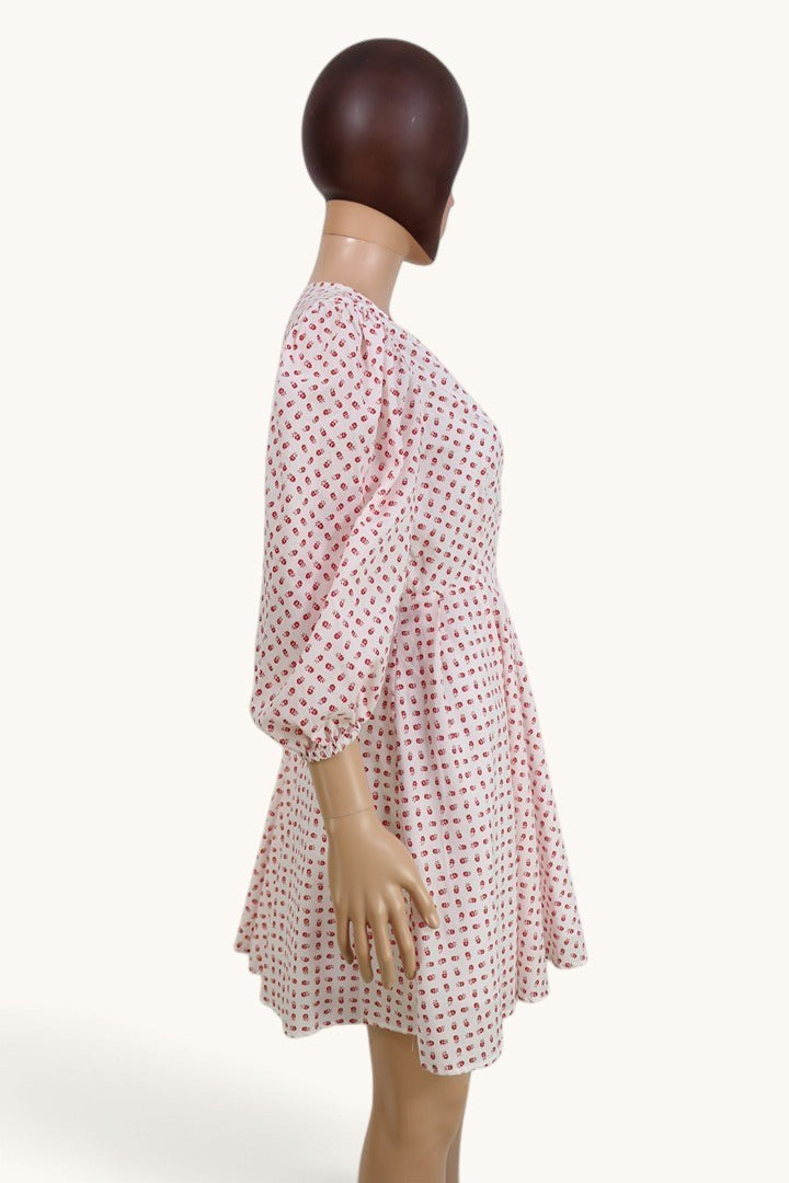 Robe Claudie Pierlot Refleurette blanc rouge coton 40 | Frippin'Dealz – photo 7