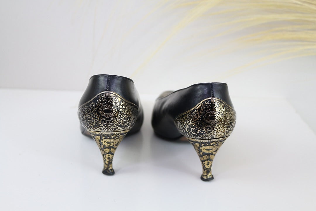 Escarpins Sergio Rossi noir et or vintage 37 8