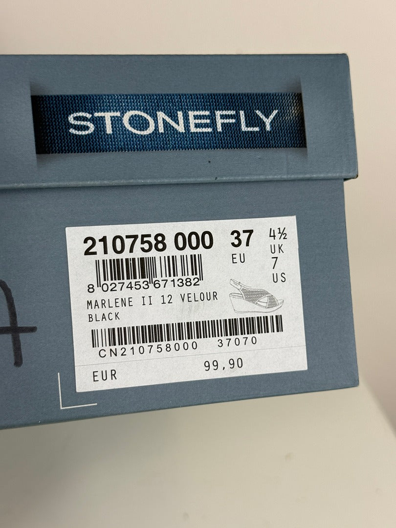 Sandales compensées Stonefly daim noir 37 confort Marlene 7